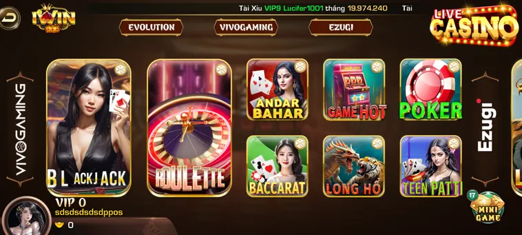 LiveStream Casino iWin Club Đỉnh Cao Trải Nghiệm Sòng Bài Trực Tuyến Đẳng Cấp Nhất